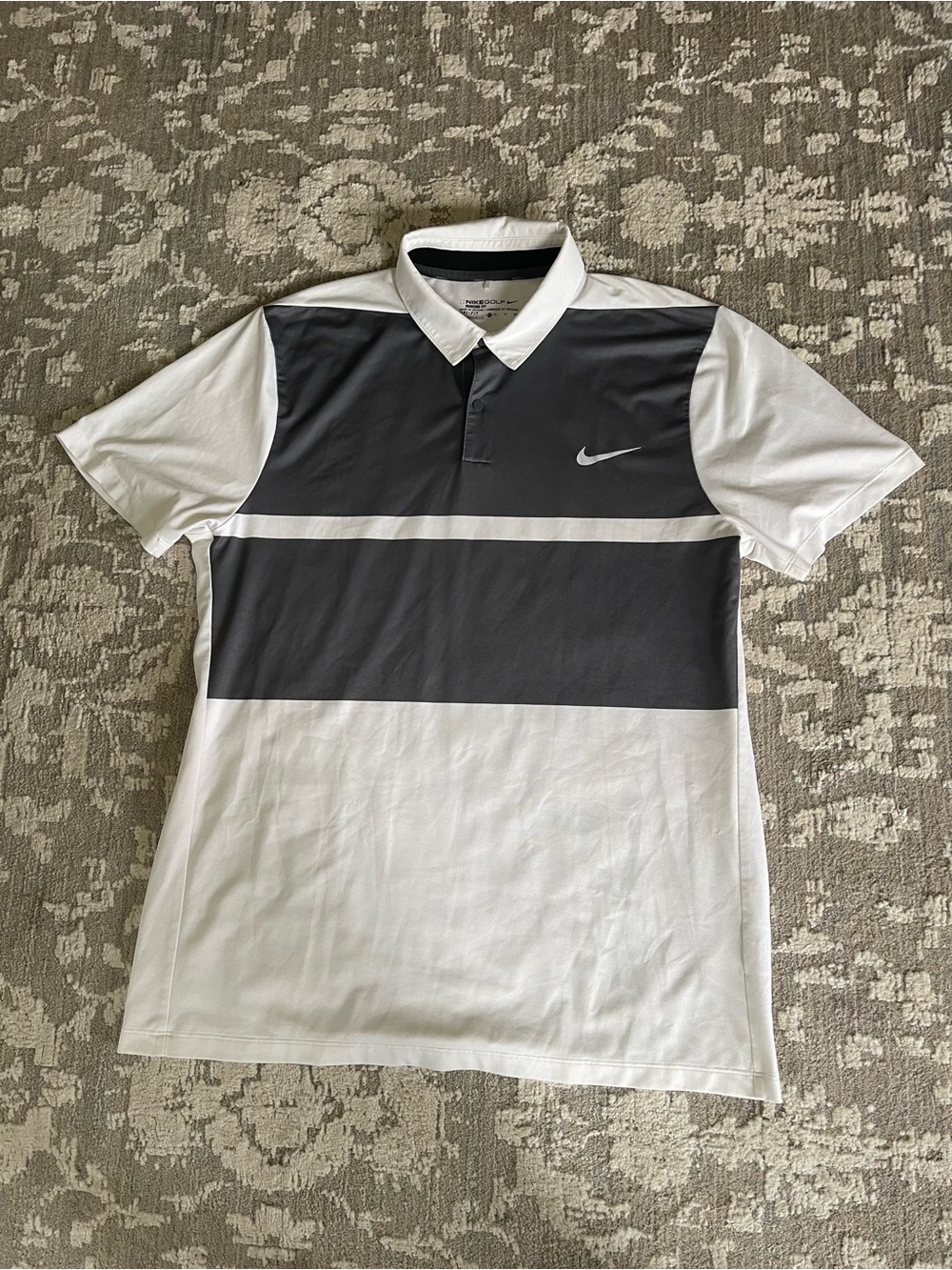 Nike Men’s White and Gray Polo Shirt